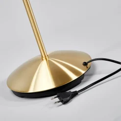 Lindby gulvlampe Elaina, messingfarvet, 162 cm, fleksibel, E14