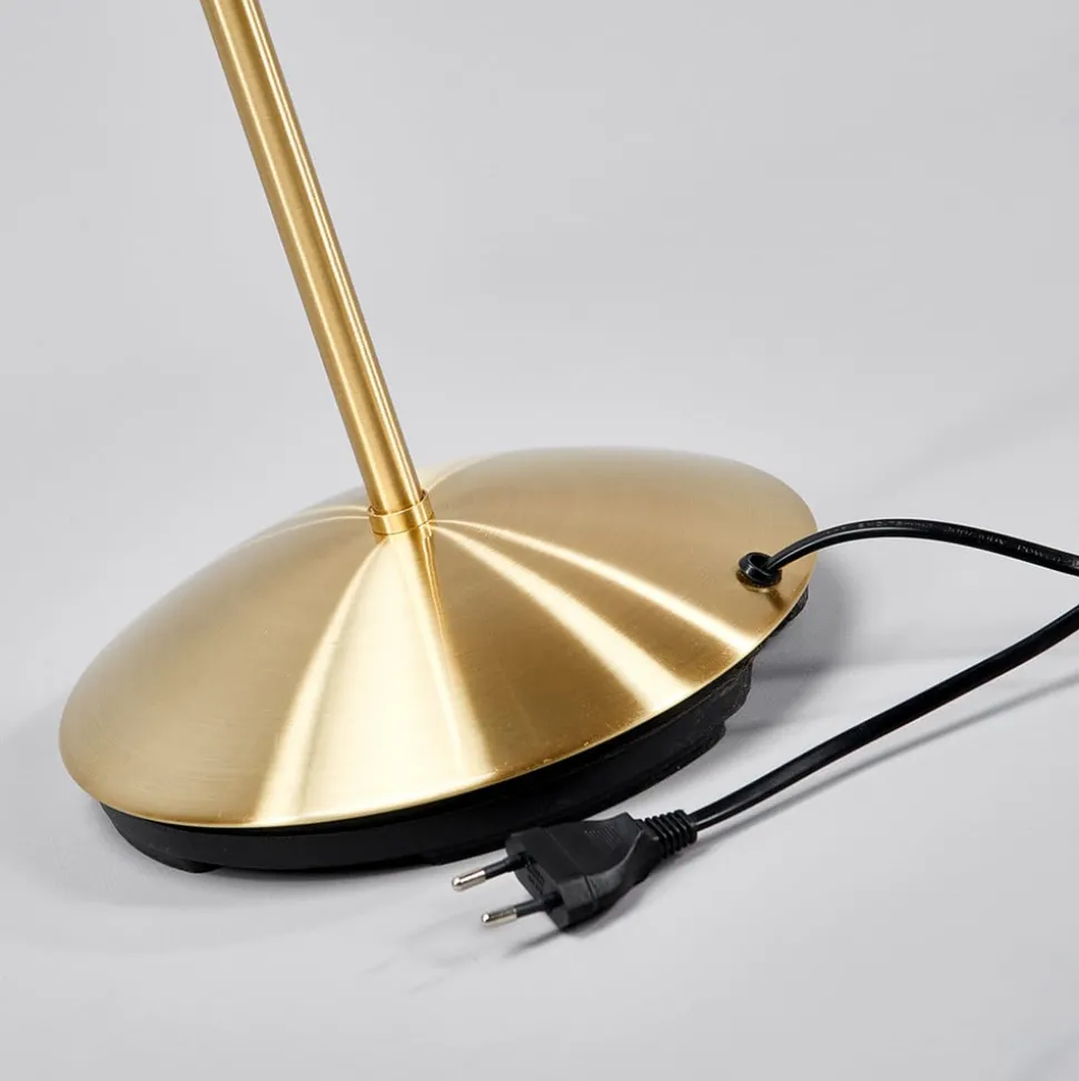 Lindby gulvlampe Elaina, messingfarvet, 162 cm, fleksibel, E14