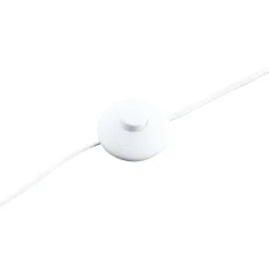 Lindby gulvlampe Eryndor, hvid, tekstil, Ø 47 cm, E27