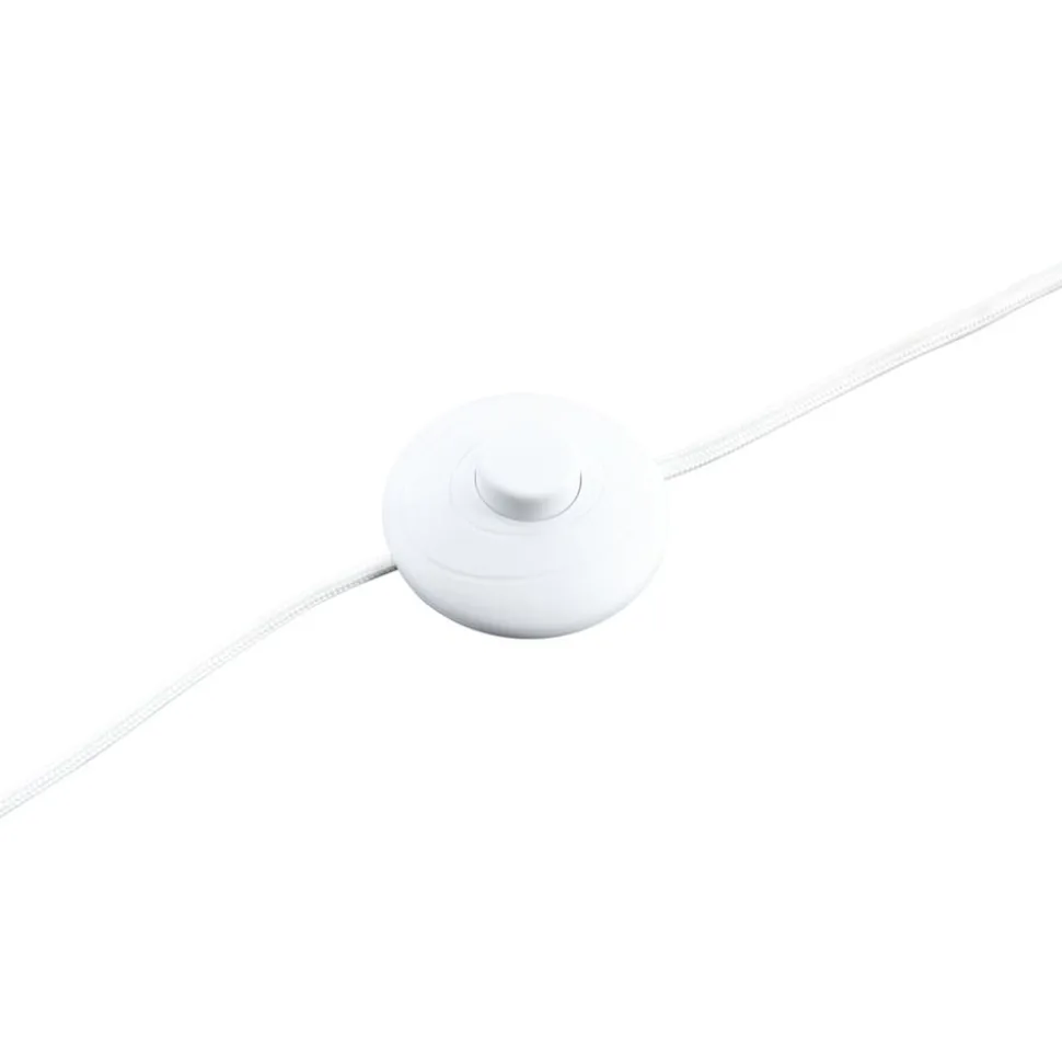 Lindby gulvlampe Eryndor, hvid, tekstil, Ø 47 cm, E27