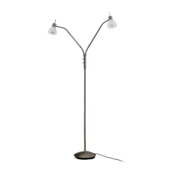 Lindby gulvlampe Gwendolin, 160 cm, nikkelfarvet, 2 lyskilder.