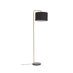 Lindby gulvlampe Hillary, sort/guld, marmor, 153 cm