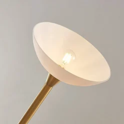 Lindby gulvlampe Ignacia, messingfarvet, glas, 180 cm, E27