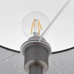 Lindby gulvlampe Jaileen, grå, tekstil, 170 cm, læselampe