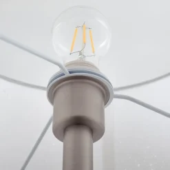 Lindby gulvlampe Jaileen, hvid, tekstil, 170 cm, læselampe