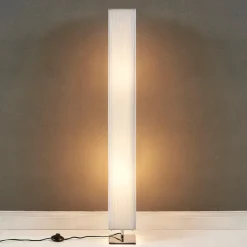 Lindby gulvlampe Janno, hvid, tekstil, metal, 120 cm, E27