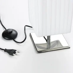 Lindby gulvlampe Janno, hvid, tekstil, metal, 120 cm, E27