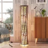 Lindby gulvlampe Joas, 110 cm, papir, tekstil, brun