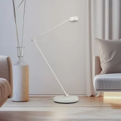 Lindby gulvlampe Jyla, hvid, 4000K, GX53, jern