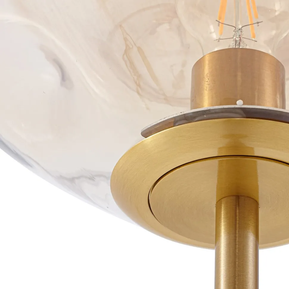 Lindby Gulvlampe Lelia, rav, glas, metal, 150 cm