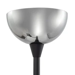 Lindby gulvlampe Nehemia, sort, glas, læselampe, 185 cm