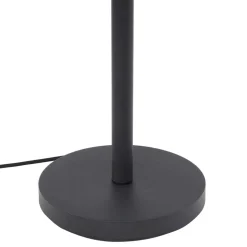 Lindby gulvlampe Nehemia, sort, glas, læselampe, 185 cm