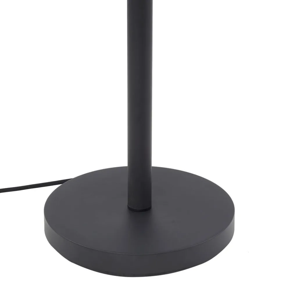 Lindby gulvlampe Nehemia, sort, glas, læselampe, 185 cm