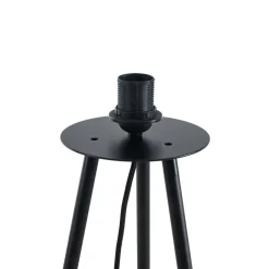 Lindby gulvlampe Nerys, sort, bambus, Ø 31,5 cm, stativ