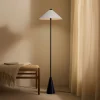 Lindby gulvlampe Norvik, højde 150 cm, sort/grå, metal