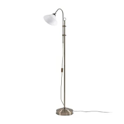 Lindby gulvlampe Otis, antik messing, glas, 170 cm, E27
