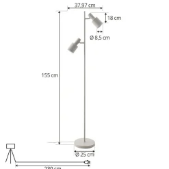 Lindby gulvlampe Ovelia, beige, metal, E27