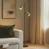 Lindby gulvlampe Ovelia, grøn/sort, metal, E27