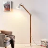 Lindby gulvlampe Shivanja, træ, justerbar, 146 cm, E27