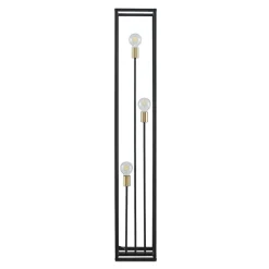 Lindby gulvlampe Tiliane, sort, metal, 3 lyskilder, 153 cm