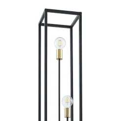 Lindby gulvlampe Tiliane, sort, metal, 3 lyskilder, 153 cm