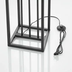 Lindby gulvlampe Tiliane, sort, metal, 3 lyskilder, 153 cm