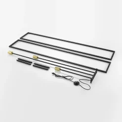 Lindby gulvlampe Tiliane, sort, metal, 3 lyskilder, 153 cm