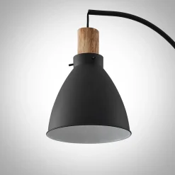 Lindby gulvlampe Trebale, sort, træ, 154 cm, E27