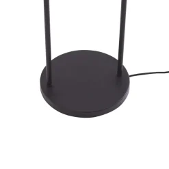 Lindby gulvlampe Tsomo, Ø 40 cm, sort, stof, E27