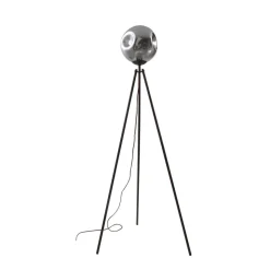 Lindby gulvlampe Valentina, E27, røggrå, glas, 150 cm