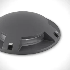 Lindby gulv-spotlight med LED Cormac, 4 lyskilder, Ø 21 cm, IP67