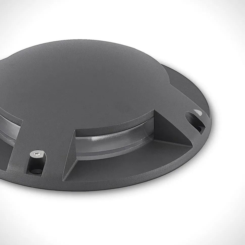 Lindby gulv-spotlight med LED Cormac, 4 lyskilder, Ø 21 cm, IP67