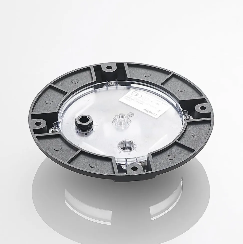 Lindby gulv-spotlight med LED Cormac, 4 lyskilder, Ø 21 cm, IP67