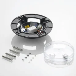 Lindby gulv-spotlight med LED Cormac, 4 lyskilder, Ø 21 cm, IP67