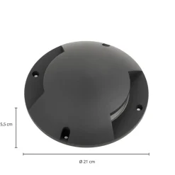 Lindby gulv-spotlight med LED Cormac, 2 lyskilder, Ø 21 cm, IP67