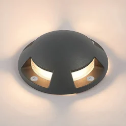 Lindby gulv-spotlight med LED Huban, 15 cm, 4 lyskilder, antracit