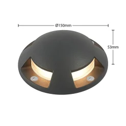 Lindby gulv-spotlight med LED Huban, 15 cm, 4 lyskilder, antracit