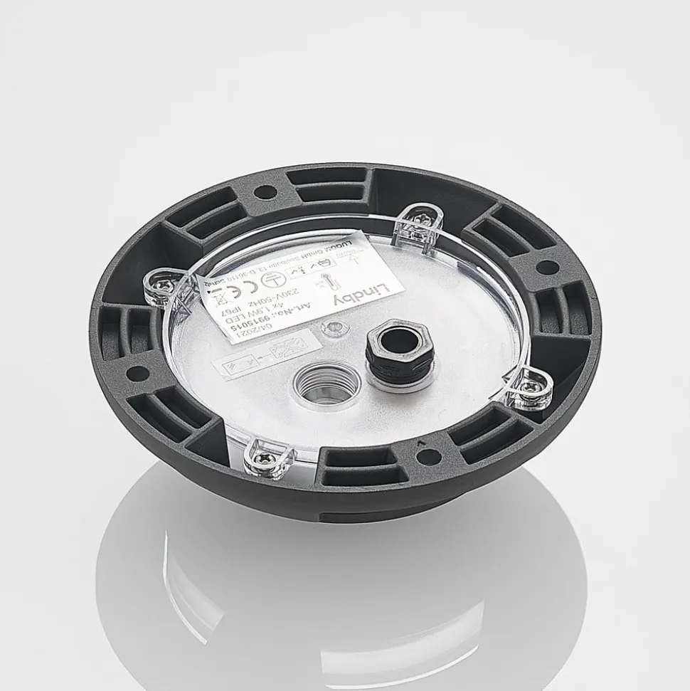 Lindby gulv-spotlight med LED Huban, 15 cm, 4 lyskilder, antracit