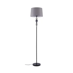 Lindby Haldorin gulvlampe, grå/sort, tekstil, 157 cm