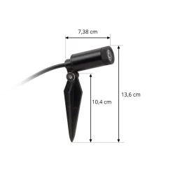 Lindby Heath LED-lampe med jordspyd, 4 stk, sort