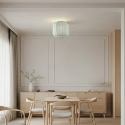 Lindby Helin loftlampe, blå, stof, Ø 35 cm