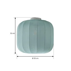 Lindby Helin loftlampe, blå, stof, Ø 35 cm