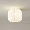 Lindby Helin loftlampe, hvid, stof, Ø 35 cm