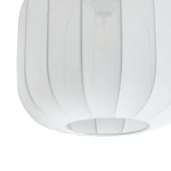 Lindby Helin loftlampe, hvid, stof, Ø 35 cm