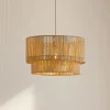 Lindby Hængelampe Anuva, Ø 45 cm, beige, papir, E27