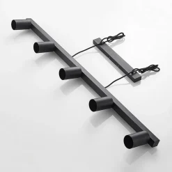 Lindby hængelampe Baliko, sort, 116 cm, 5 lyskilder, GU10
