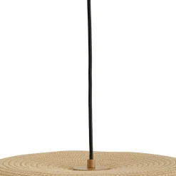 Lindby hængelampe Caliva, Ø 60 cm, beige/hvid, hampesnor