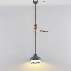 Lindby hængelampe Chaby, Ø 29 cm, 1 lyskilde, metal, reb