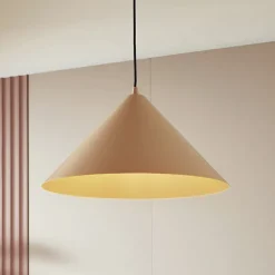 Lindby hængelampe Clarine, beige, Ø 50 cm, metal