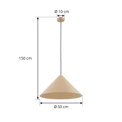 Lindby hængelampe Clarine, beige, Ø 50 cm, metal